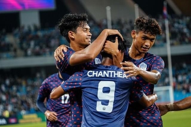 U23 Campuchia được tin tưởng giữ vững chiến thắng trong trận đầu tại U23 Đông Nam Á 2023. Ảnh: Goal.