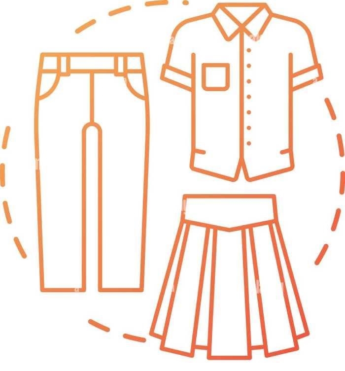 1.1 Hướng dẫn cách thể hiện trang phục của học sinh cấp 1 qua hình vẽ.