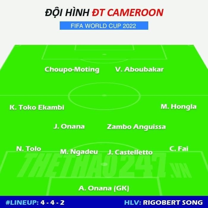 Đội hình ưu tú nhất ĐT Cameroon dự định
