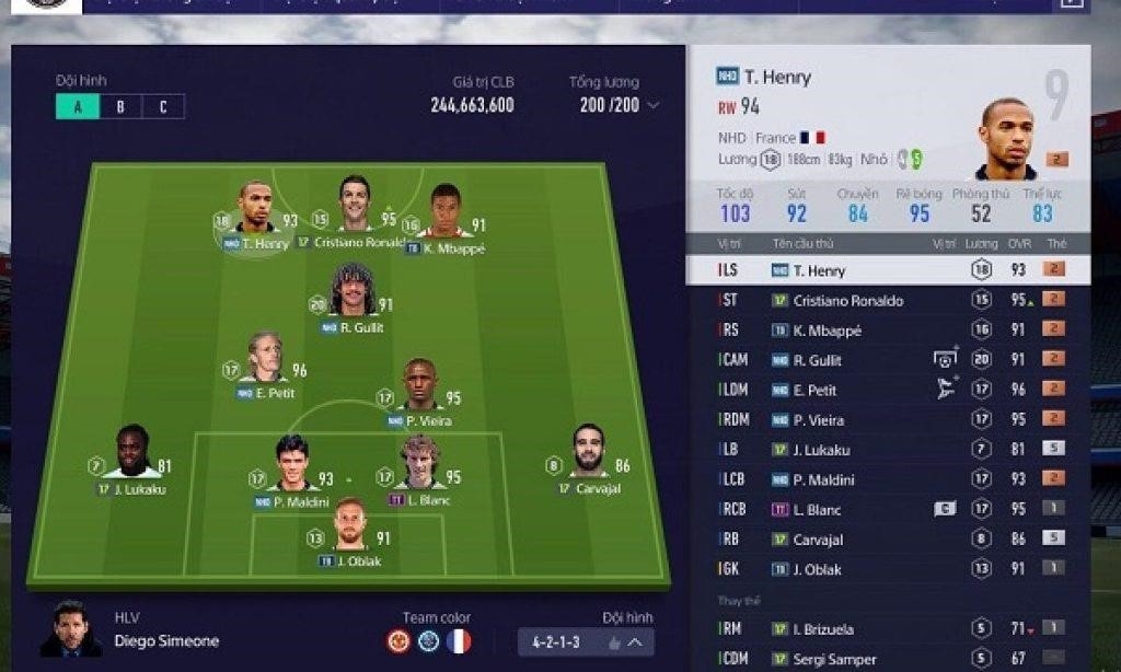Dữ liệu cầu thủ FO4 bao gồm thông tin về tên, chiều cao, cân nặng, vị trí thi đấu, kỹ năng và chỉ số phát triển của từng cầu thủ trong trò chơi FIFA Online 4.