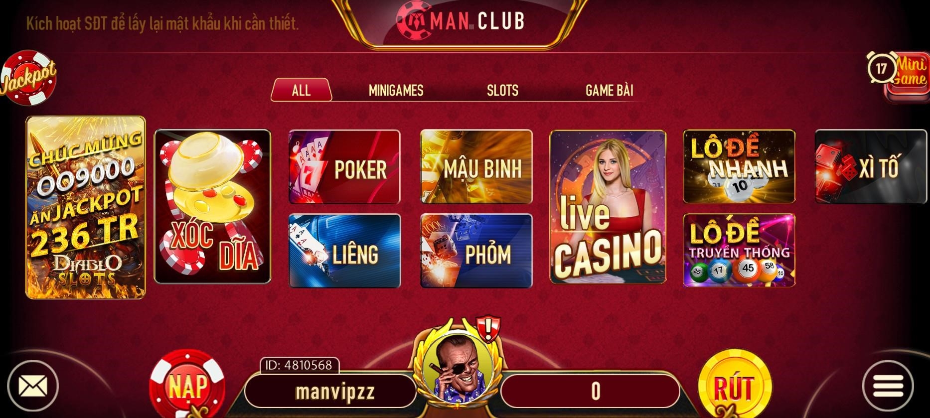 Manvip Club đổi thưởng - Man Club - Cổng Game Quốc Tế Manvip Game