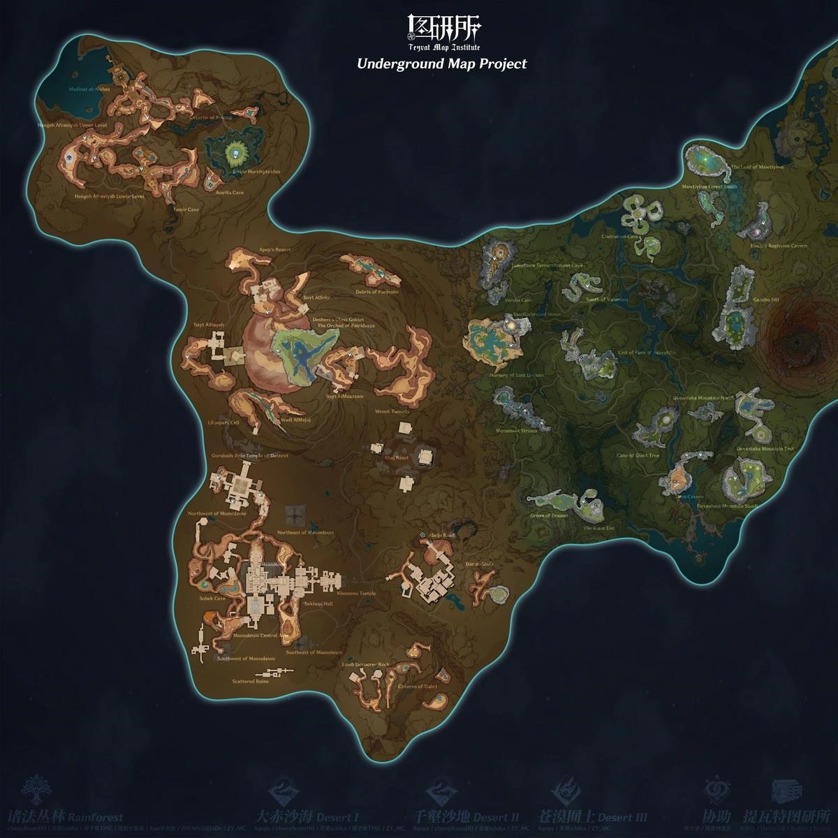 Toàn bộ bản đồ lòng đất Sumeru dành cho game thủ Genshin Impact