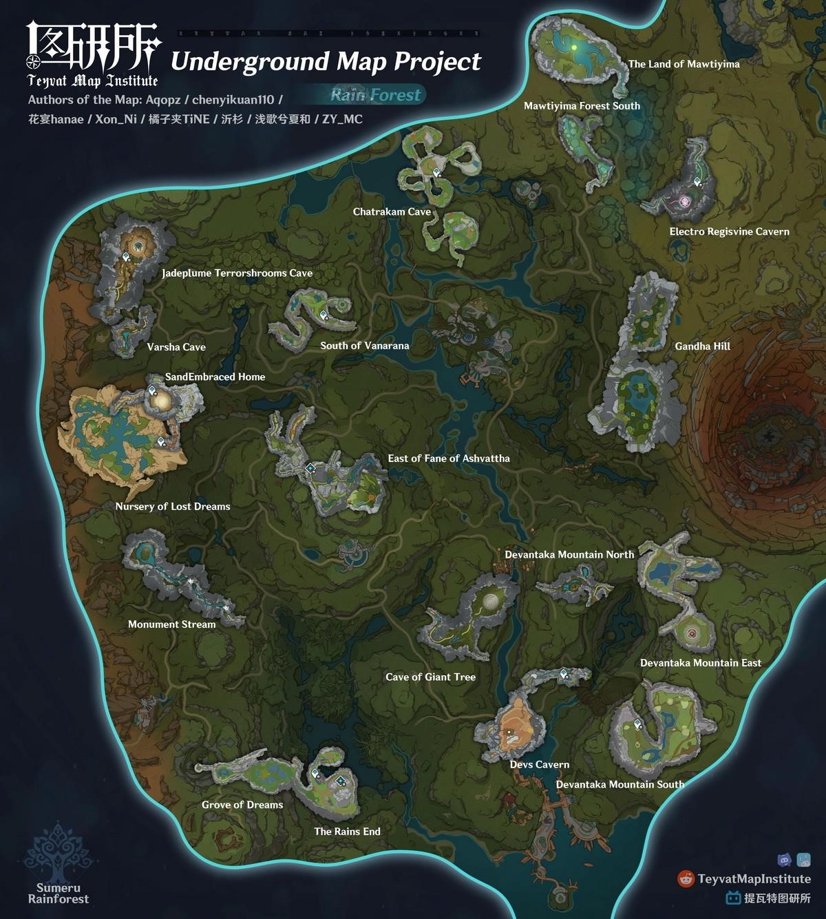 Toàn bộ bản đồ lòng đất Sumeru dành cho game thủ Genshin Impact