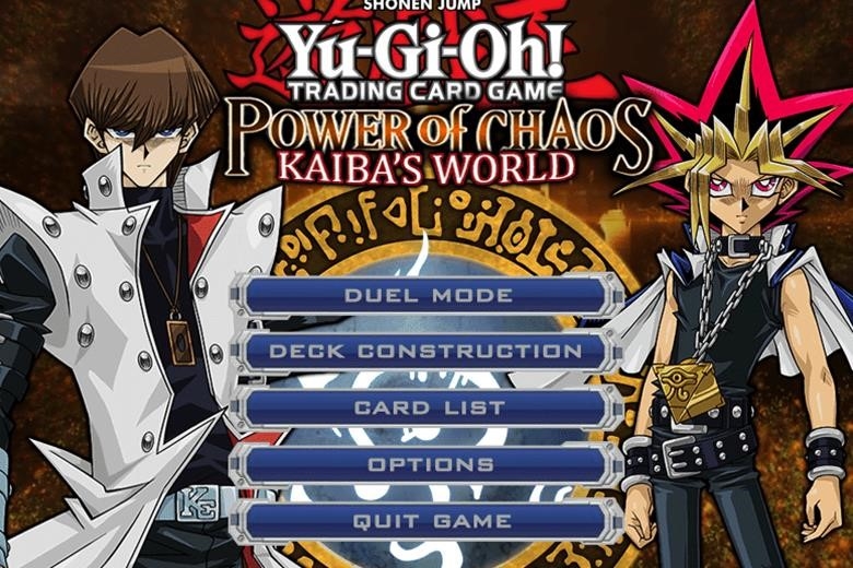 Màn hình chờ của trò chơi Yu-Gi-Oh! Sức mạnh của Chaos Kaiba Trả thù